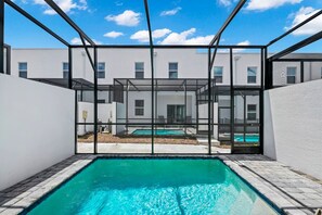 Take a dip in the private, fully fenced pool—ideal for cooling off after a day of Orlando adventures.