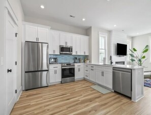Indoors, Floor, Flooring, Kitchen, Hardwood