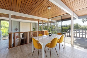 Additionally, there is seating for six at our large dining room table, providing ample space for gatherings and meals