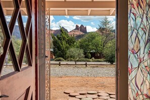 The front door faces north east and has views of Schnebly Hill. 