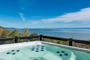 Soak in the Spa, sunset views await.