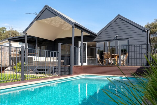 Family home with solar heated pool