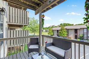 Lounge the day away with coffee or an evening cocktail on the balcony