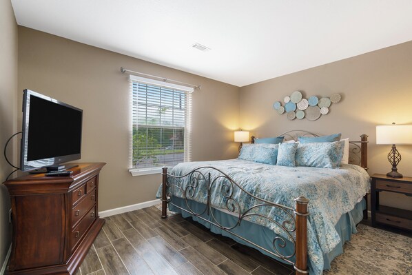 Bedroom with King Bed and TV