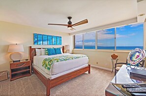 Start your day at Royal Kahana 610 with breathtaking ocean views from the comfort of the primary bedroom.