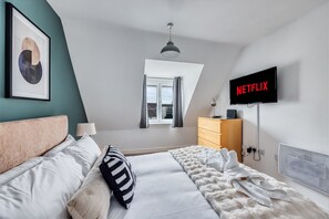 Smart TV in the bedroom with Netflix subscription included