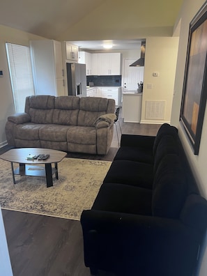 Living room with 2 full couches