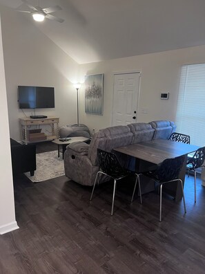 Dining area.  Extra table and chairs available