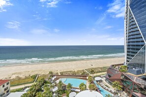 Glittering ocean view from the balcony