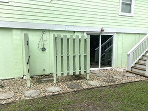Outdoor Shower and Entrance to Ground Level Rooms