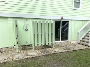 Outdoor Shower and Entrance to Ground Level Rooms