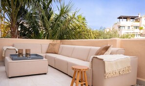 Comfortable outdoor lounge area.