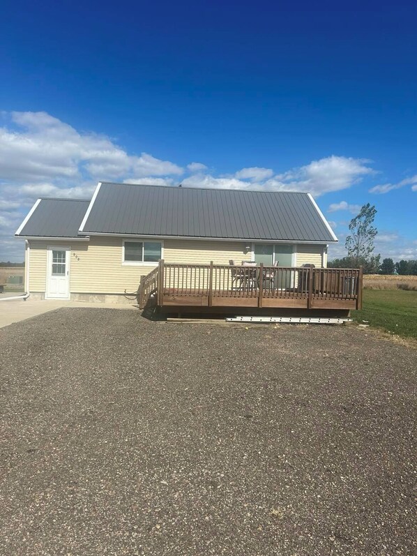 Large deck with grill!  Plenty of room for parking