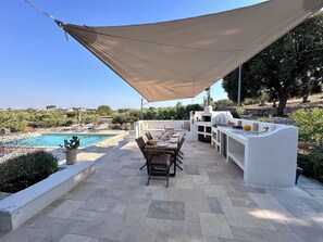 Plenty of shade in the al fresco dining area
