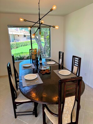 Enjoy family dinners in the dedicated dining space. 