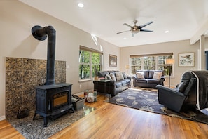 Living Room with Wood Stove