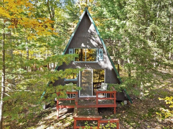 Enjoy mornings on the deck with fresh forest air, cozy evenings by the wood stove, and outdoor adventures around the fire pit.