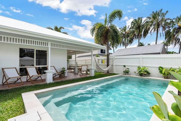 Take a break from exploring the town and kick back by the private pool or make a splash with the kids. 