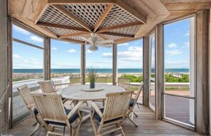 Screened porch will seat 8 people