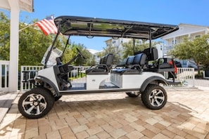 Private Golf Cart available for use by renters. Must have a signed waiver.