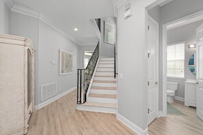 The house features two spacious floors.