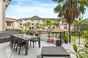 Dining table outside for lunch or dinner together with your family or friends