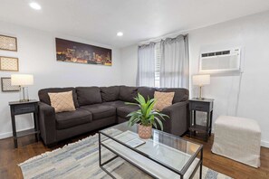 Relax on the comfortable sectional sofa!
