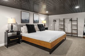 The comfortable King bed is upstairs in the loft.