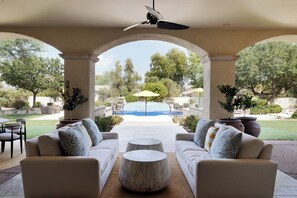 Covered Patio Area with Misters and Heater
