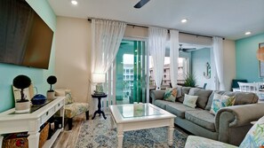 Living room - Comfy coastal living space.