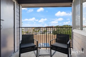 Balcony off of the living room with views