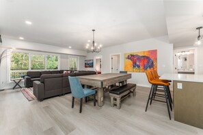 Dining Table sits 10, plus 3 more at Kitchen Island