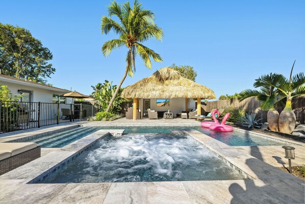 Tiki pool area