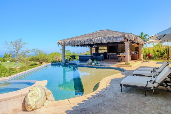 Outdoor entertaining under the palapa