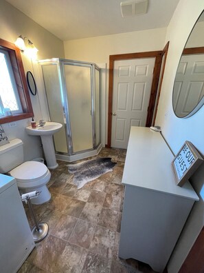 Bathroom with shower. 