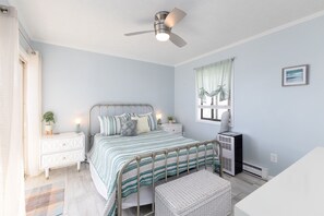Queen-size bed in the primary bedroom