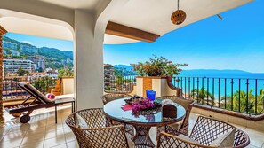 Wrap around balcony.