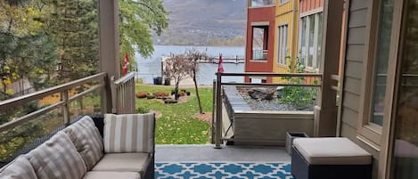 A view of the lake from our patio.