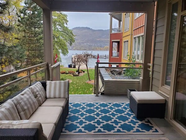 A view of the lake from our patio.
