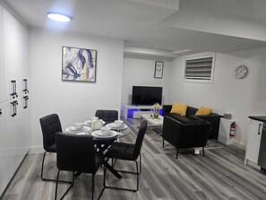 living room and dining