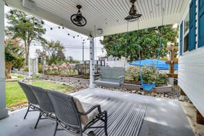Covered Patio | 2-Story Home | Bedrooms/Full Bathroom on 1st Floor