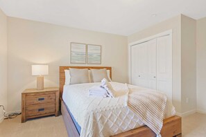 Here is the master bedroom with queen size bed