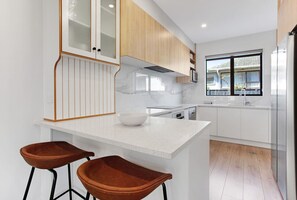 The kitchen has everything you need to create meals for the family.