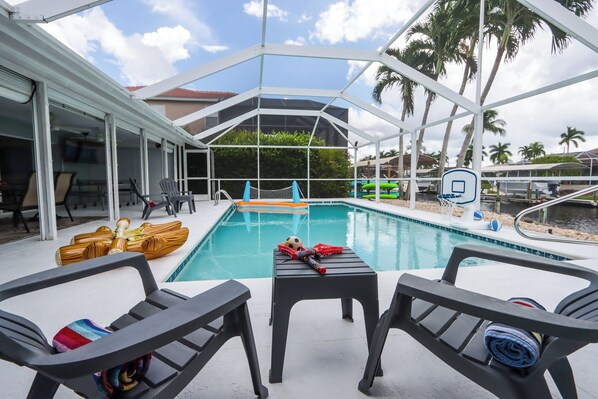 Private heated pool