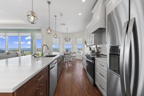 Gourmet kitchen with ocean views