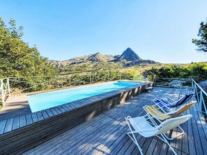 Sky, Furniture, Plant, Swimming Pool, Outdoor Furniture, Wood, Shade, Sunlounger, Mountain, Natural Landscape