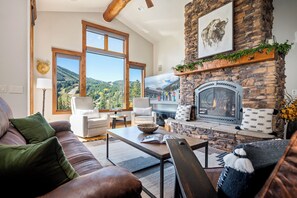 Get cozy in the main level living room
