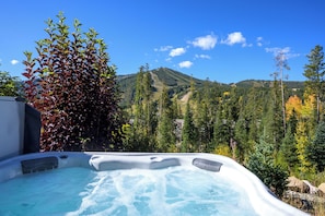 Private bubbling hot tub