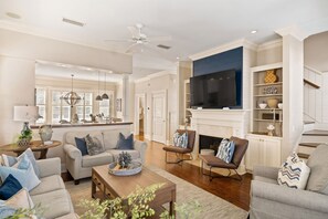 family room with open floor plan
