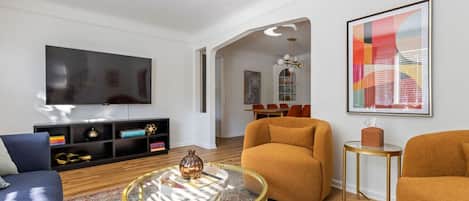 Cozy up in our inviting living area – the perfect space to relax, unwind, and make yourself at home.